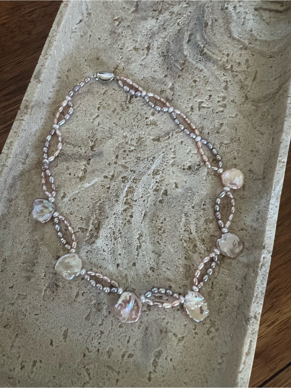 NEW Designer Necklace with Naturally Colored Baroque Pearls